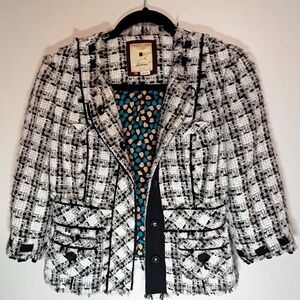 Anthropologie Elevenses Tweed Blazer Jacket 0